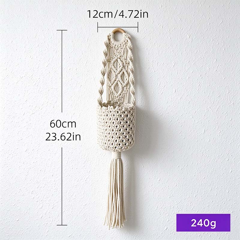 CouldNook Cotton Wall Storage Pocket - Knotted Detail and Long Tassel