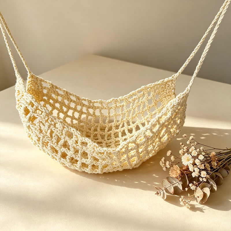 CouldNook Macrame Fruit Hammock Organizer Bag - Gentle Storage Detail