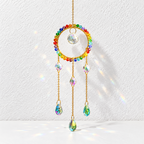 CouldNook Rainbow Beaded Suncatcher - Shaped Frame and Hanging Glass Drops