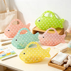 CloudNook Fish‑Shaped Tote‑Polka Dot PVC Hand Bag