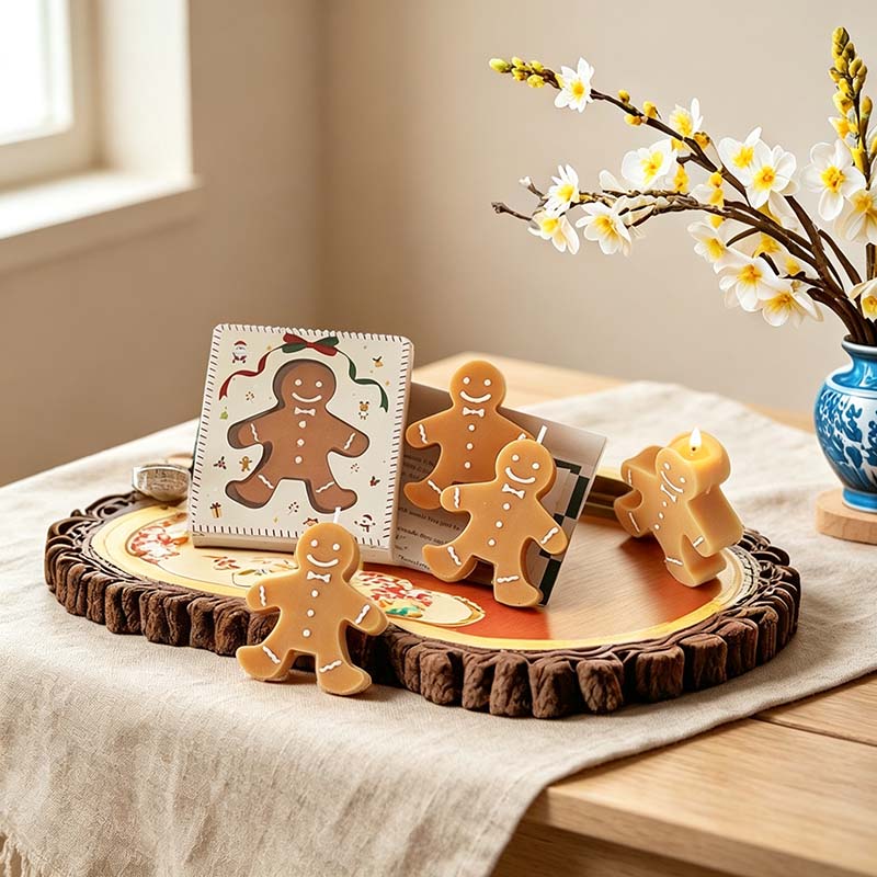CouldNook Gingerbread Figure Scented Candle - Smiling Face And Icing Details