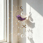 CouldNook Crescent Suncatcher - Stone Chip Moon And Star Drops