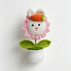 CouldNook Rabbit Flower Planter Ornament - Rabbit and Lotus Designs
