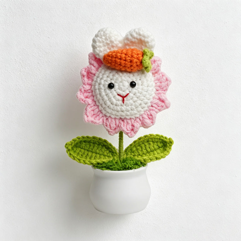 CouldNook Rabbit Flower Planter Ornament - Rabbit and Lotus Designs