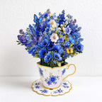 Teacup Flower Pop-Up Greeting Card with Butterflies
