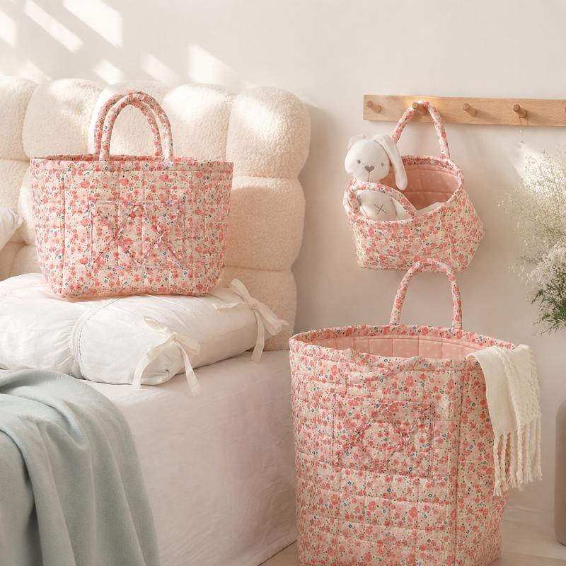 CouldNook Floral Storage Basket - Open Top and Two Sizes