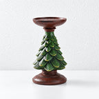 CouldNook Christmas Resin Candle Holder - Sculpted Trees And Festive Figures