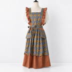 CouldNook Floral Kitchen Apron - Ruffled Edge Detail Kitchen Wear