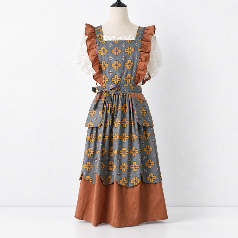 CouldNook Floral Kitchen Apron - Ruffled Edge Detail Kitchen Wear