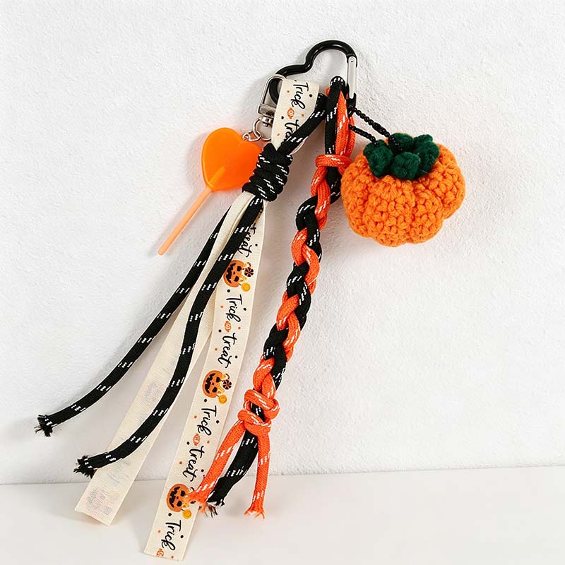 CouldNook Pumpkin Bag Charm - Heart Clip and Layered Dangling Cords