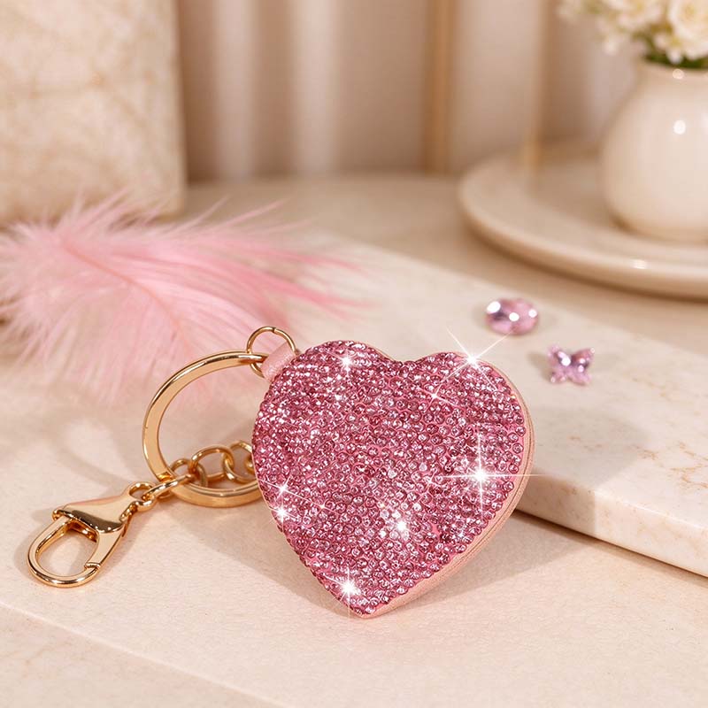 CouldNook Heart Folding Mirror - Rhinestone Decoration and Compact Style Options