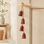 CouldNook Rustic Bell Cluster Ornament - Rope Strand and Metal Bells