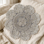 CouldNook Rose Table Mat - Sheer Mesh and Embroidered Floral Border
