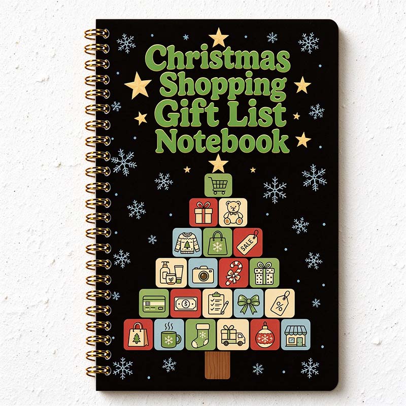CouldNook Christmas Shopping Planner - Spiral Binding And Gift Budget Pages