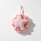 CouldNook Star And Cloud Bath Pouf - Gathered Mesh And Hanging Cord