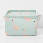 CouldNook Compact Fabric Storage Basket - Printed Side-Handle Organizer