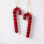 CouldNook Flocked Christmas Ornament Set - Glitter Details and Hanging Loops