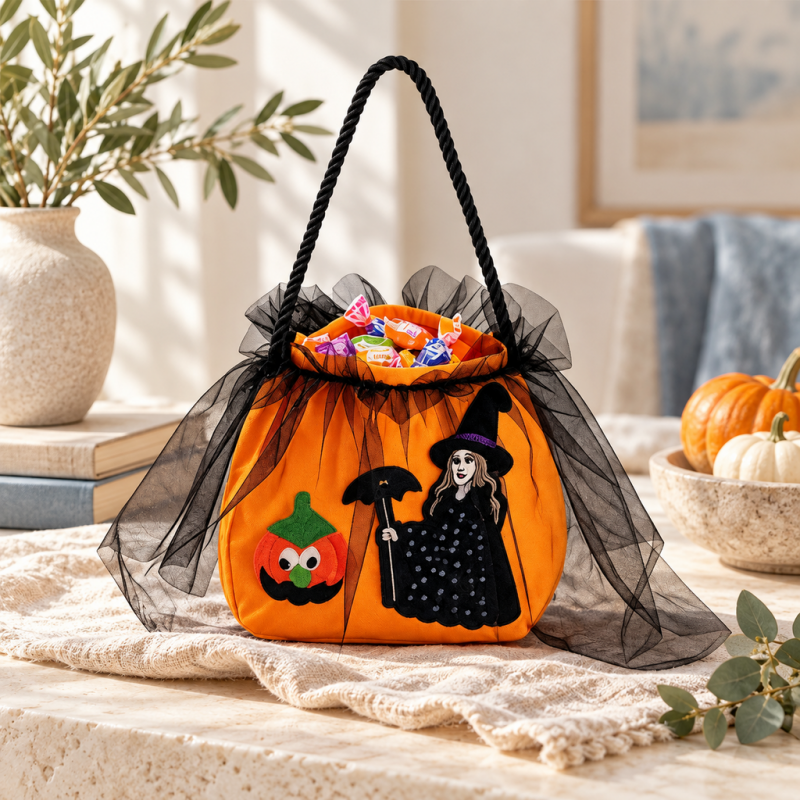 CouldNook Halloween Candy Tote Bag - Witch Pumpkin