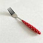 CouldNook Polka Dot Flatware - Contrast Handle Table
