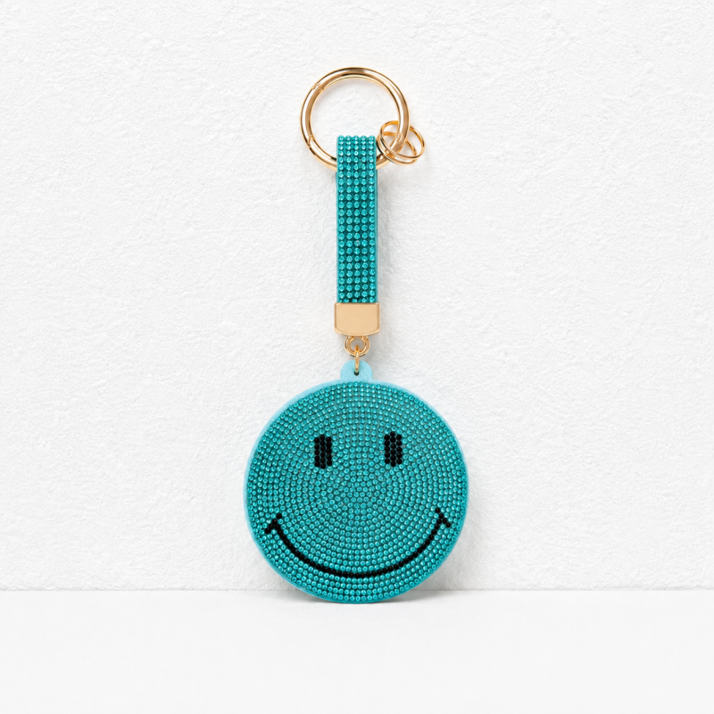 CouldNook Rhinestone Smiley Face Keychain - Star Bag Pendant