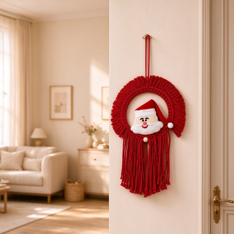 CouldNook Santa Wall Hanging - Circular Cotton Fringe