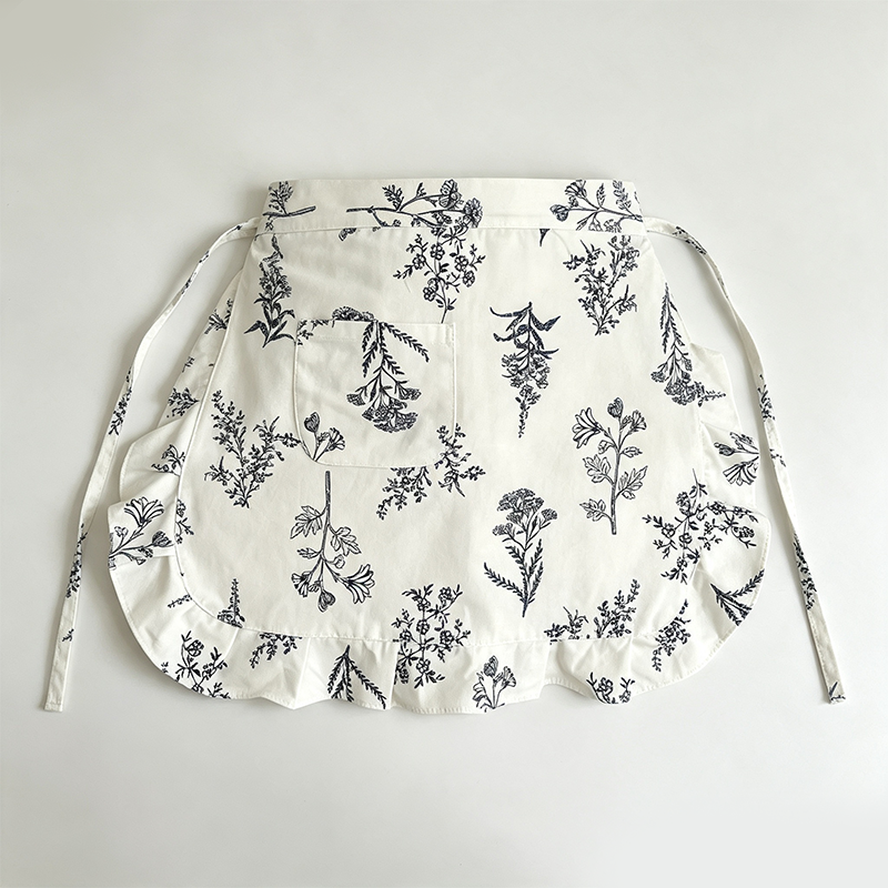 CouldNook Checked Half Apron - Waist Kitchen Accent