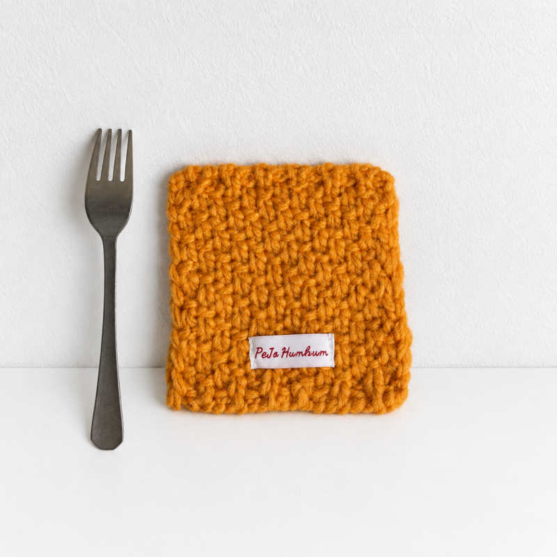 CouldNook Hand Knit Square Coaster - Chunky Textured Surface