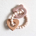 CouldNook Animal Teether - Beaded Loop and Shaped Wooden Pieces