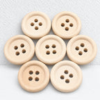 CouldNook Round Wood Buttons - Plain and Lettered Sewing Designs