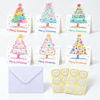 CouldNook Pastel Christmas Tree Greeting Card - Shaped Painted Top