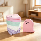 CouldNook Pastel Ghost Sticky Notes - Simple Face and Scalloped Shape