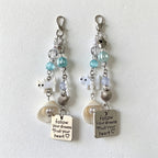CloudNook Beaded Phone Charm-Cat Shell Inspirational Message Design
