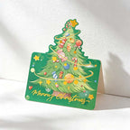 CouldNook Christmas Tree Greeting Card - Foil Lettering And Shaped Top