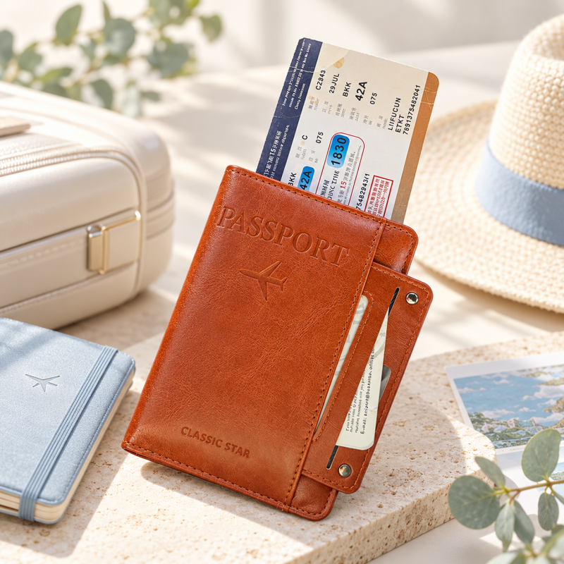 Passport Wallet - Embossed Cover and Interior Card Slots