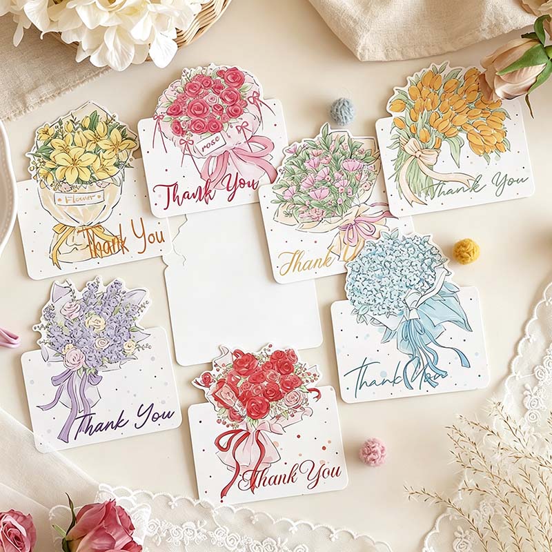 CouldNook Floral Thank You Card - Bouquet Artwork And Script Lettering