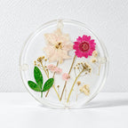 CouldNook Botanical Acrylic Coaster - Round Form and Floral Details