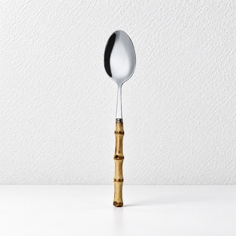 CouldNook Burnt Bamboo Handle Flatware - Stainless Steel Dining Collection