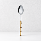 CouldNook Burnt Bamboo Handle Flatware - Stainless Steel Dining Collection