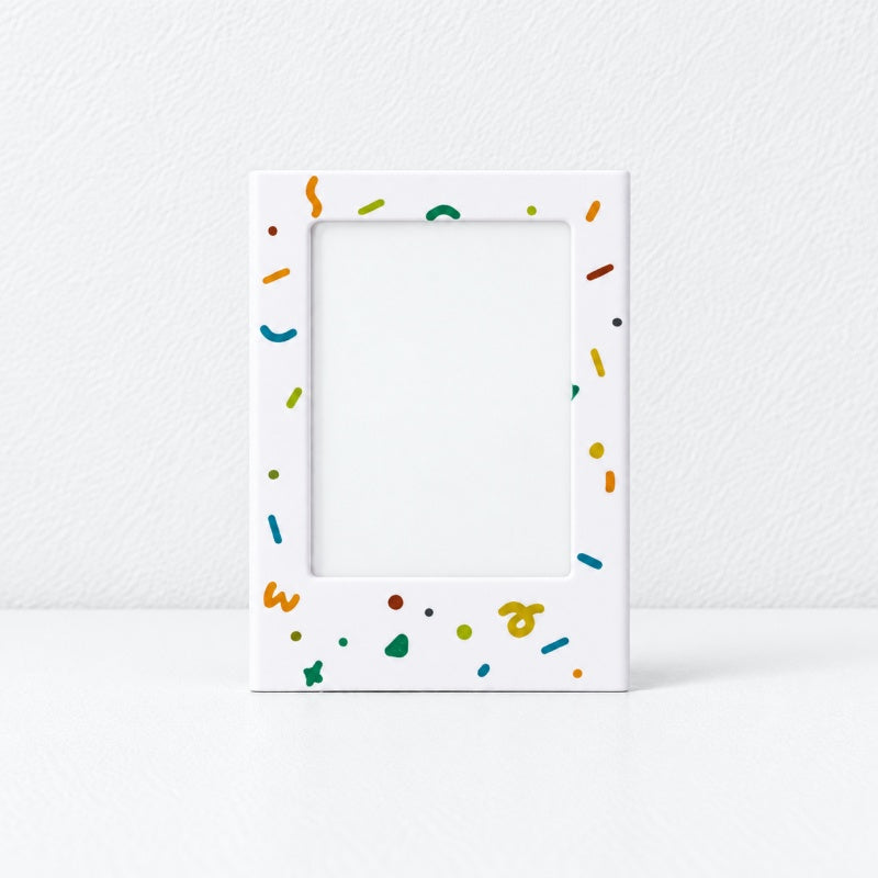 CouldNook Mini Photo Frame Magnet - Colorful Confetti Border