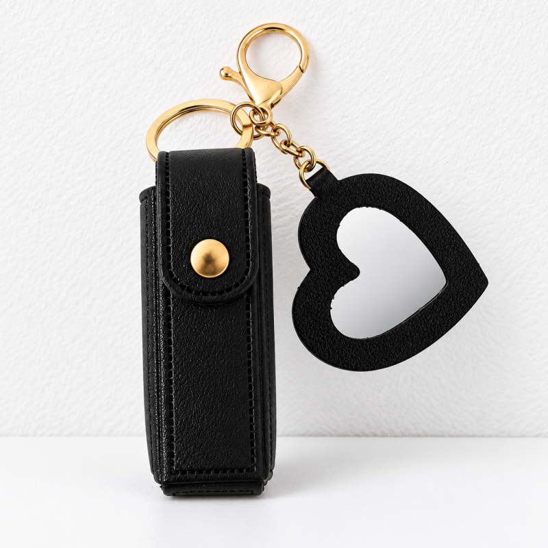 CouldNook Lipstick Pouch And Mirror - Snap Tab And Heart-Shaped Detail