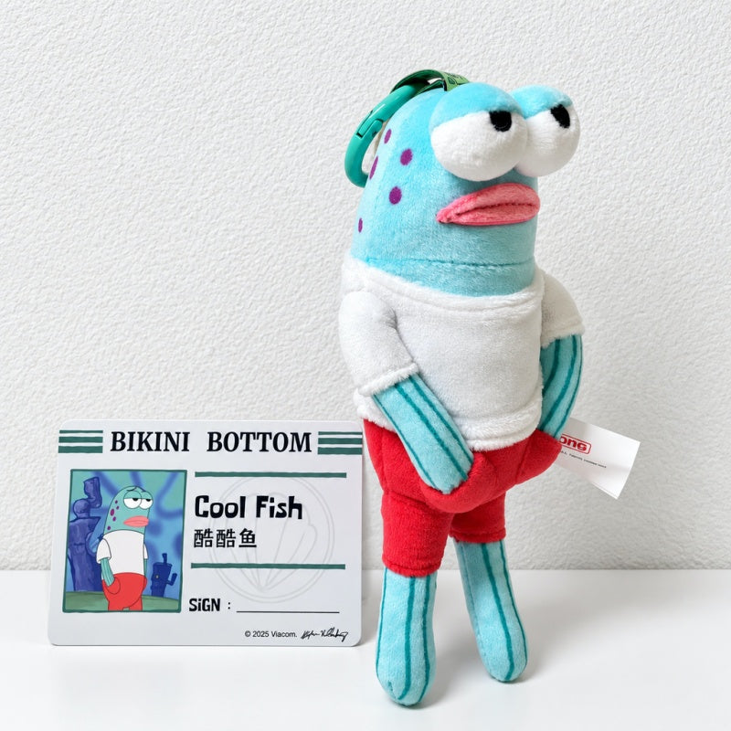 CouldNook Fish Plush Charm - Expressive Face And Bead Chain Attachment