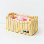 CouldNook Striped Quilted Fabric Storage Basket‑Home Organizer Bin for Tissue Books Toys Sundries
