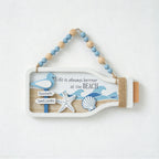CouldNook Bottle-Shaped Wall Plaque - Coastal Scenes and Beaded Hanging Cord