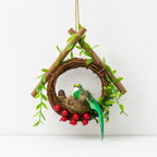 CouldNook Botanical Wall Hanging - Twig Frame and Dangling Accents