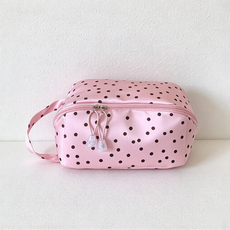 CouldNook Side Handle Makeup Bag - Twin Zippers And Rounded Shape
