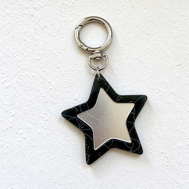 CouldNook Star Mirror Keychain - Veined Color Frame