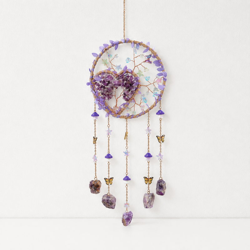 CouldNook Tree of Life Dreamcatcher Ornament - Heart Stone Center