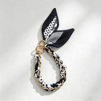 CouldNook Monochrome Scarf Phone Wrist Strap - Neutral Bow Loop