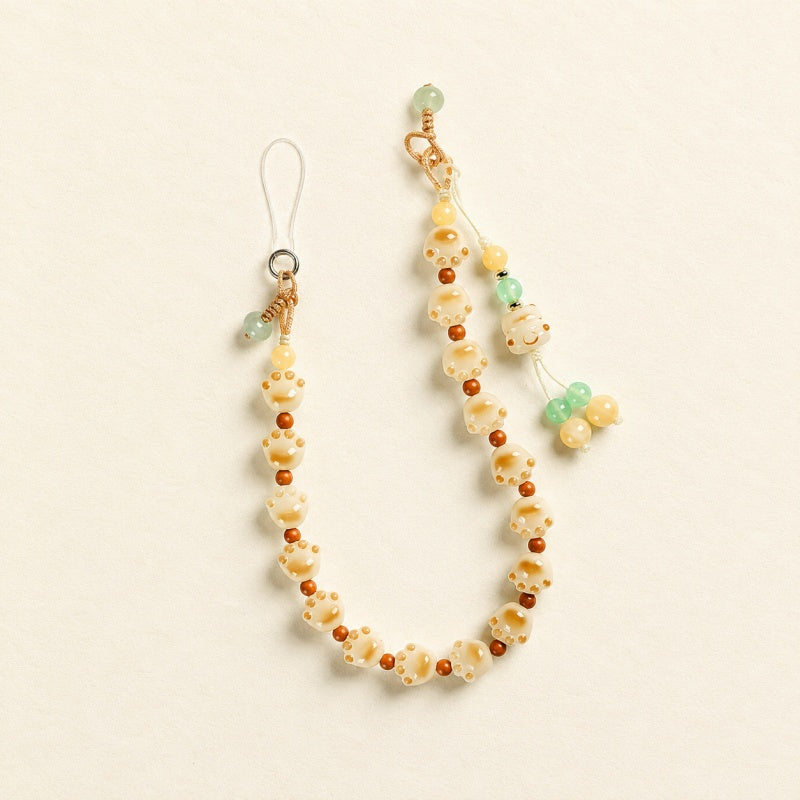 CouldNook Seed Bead Paw Phone Charm - Loop Cord Attachment