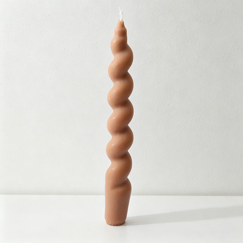 Twisted Spiral Taper Candles - Long Stem Decorative Dinner Candles